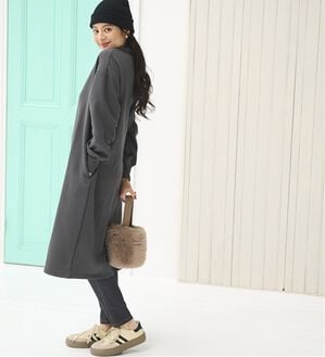 BELLUNA（ベルーナ）の「あったかキレイ！大人のこだわりワンピース（カットソーワンピース）」｜チャコール