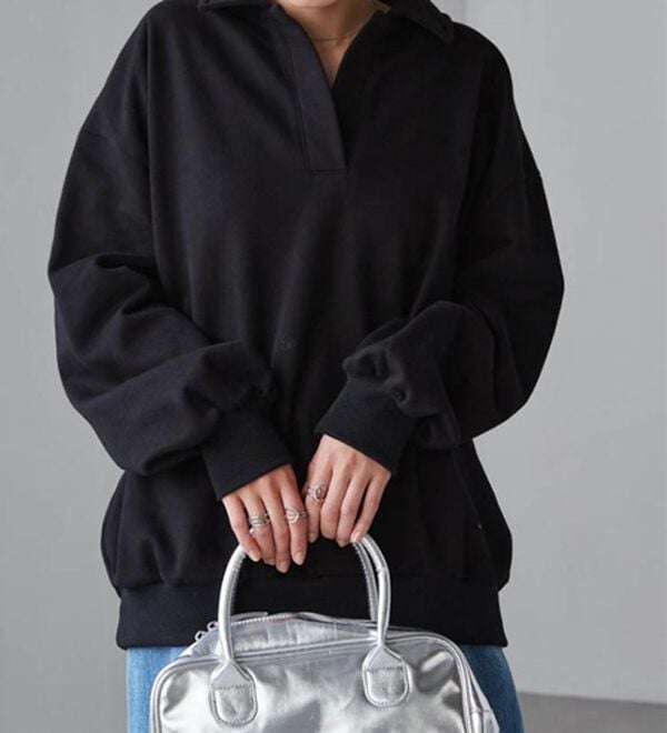 RANAN（ラナン）の「あったか裏起毛衿付きオーバーサイズスウェット（トレーナー・スウェット）」｜詳細画像