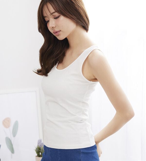 YU'NOW（ユナウ）の「【同色３枚セット】ベーシックインナータンクトップ（肌着・インナーウェア）」｜詳細画像