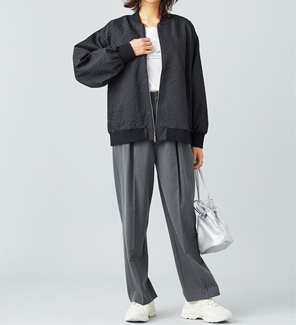 BELLUNA（ベルーナ）の「【Lagrilua】ふくれジャカードブルゾンジャケット（ブルゾン）」｜詳細画像