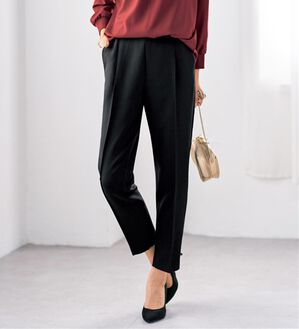 BELLUNA（ベルーナ）の「ダブルクロスタックテーパードパンツ（テーパードパンツ）」｜ブラック