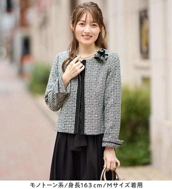 alotta（アロッタ）の「【３点セット】入学式卒業式に！ママに嬉しい洗えるワンピセレモニースーツ＜７号～２３号＞（ワンピースセットスーツ）」｜詳細画像