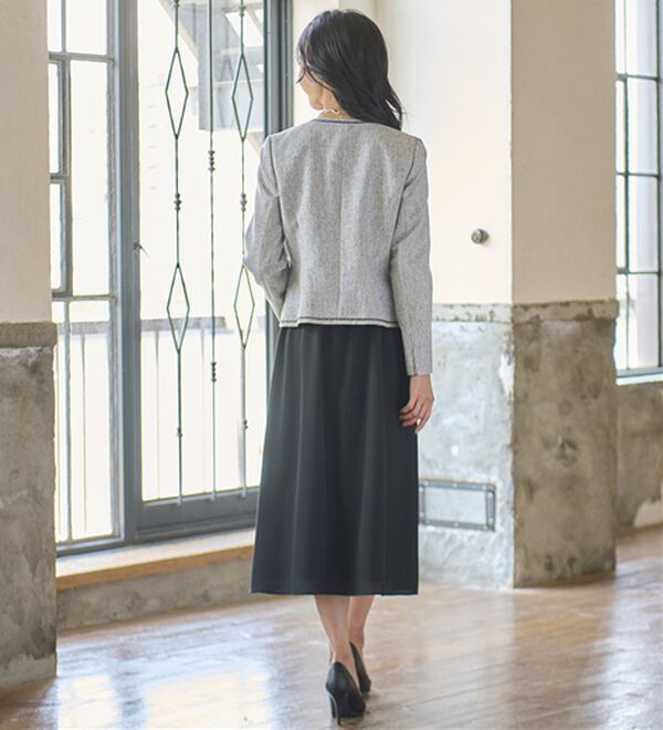 BELLUNA（ベルーナ）の「華やかツイードジャケットワンピースアンサンブル（ワンピースセットスーツ）」｜詳細画像