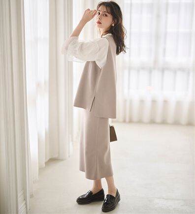 RANAN（ラナン）の「ニットベストセットアップ（ロングスカート）」