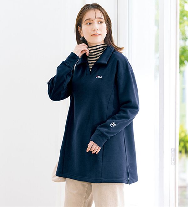 ルフラン（ルフラン）の「【２色組】＜ＦＩＬＡ＞重ね着しやすい衿付トレーナー（カットソー）」｜詳細画像