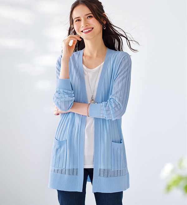 BELLUNA（ベルーナ）の「陽射し対策！フラッシュニットカーディガン（ニットカーディガン）」｜詳細画像