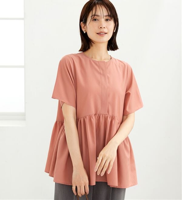 BELLUNA（ベルーナ）の「さらっと軽やか！ペプラムチュニック（チュニック）」｜詳細画像