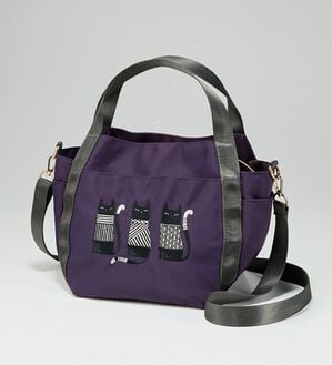 BELLUNA（ベルーナ）の「３匹の猫２ＷＡＹショルダーバッグ（ハンドバッグ）」｜パープル