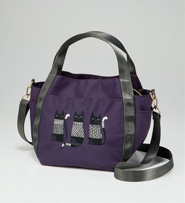 BELLUNA（ベルーナ）の「３匹の猫２ＷＡＹショルダーバッグ（ハンドバッグ）」｜パープル