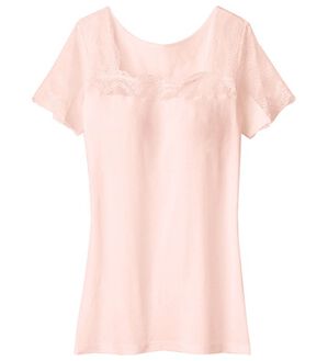 LAVIENNE（ラヴィエンヌ）の「【吸汗速乾】綿１００％激汗ゲッターレース・カップ付インナー（ブラトップ・カップ付きインナー）」｜ピンク