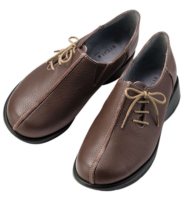 ルフラン（ルフラン）の「リュウジタカイ　ゆったり５Ｅ牛革スリッポンシューズ（スリッポン）」｜ダークブラウン