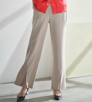 RANAN（ラナン）の「機能付センタースリットフレアーパンツ（フルレングスパンツ）」｜ライトグレー