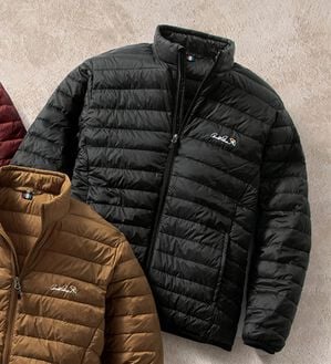 「＜アーノルド　パーマー＞ポケッタブルダウンジャケット（メンズブルゾン）」｜ブラック