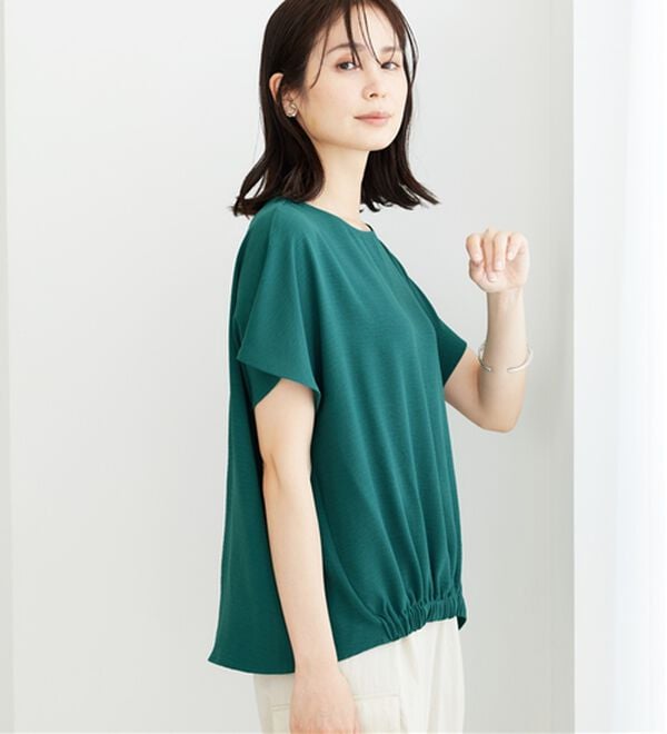 BELLUNA（ベルーナ）の「【2つの機能付き】お手入れ楽々！裾ギャザープルオーバー（ブラウス）」｜詳細画像