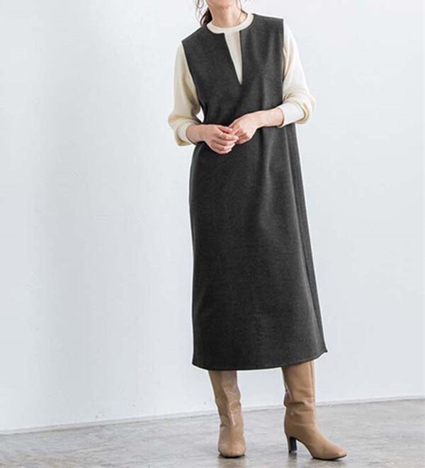 Pierrot（ピエロ）の「ウールタッチジャンパースカート（ジャンパースカート）」｜詳細画像