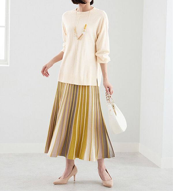 BELLUNA（ベルーナ）の「ふんわり袖カシミヤタッチプルオーバー（ニット・セーター）」｜詳細画像