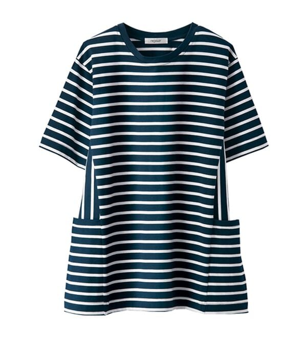 BELLUNA（ベルーナ）の「サイドポケット使いボーダー柄チュニック（チュニック）」｜詳細画像