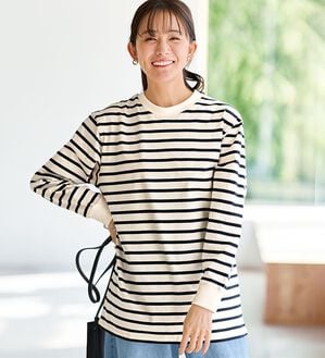 BELLUNA（ベルーナ）の「強撚綿１００％長袖プルオーバー（カットソー）」｜詳細画像