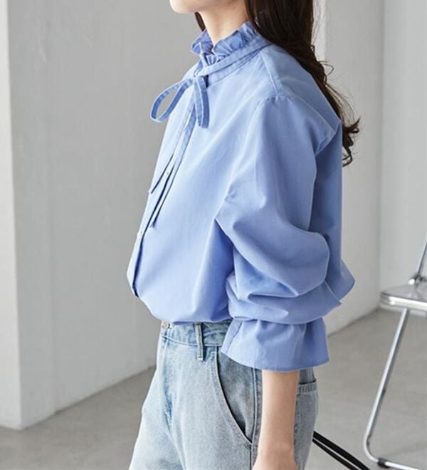 RANAN（ラナン）の「プチフリルリボン付きブラウス（ブラウス）」｜詳細画像