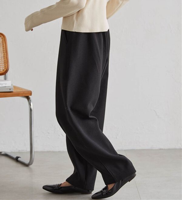 RANAN（ラナン）の「フェイクウールバレルレッグカーブパンツ（フルレングスパンツ）」｜詳細画像
