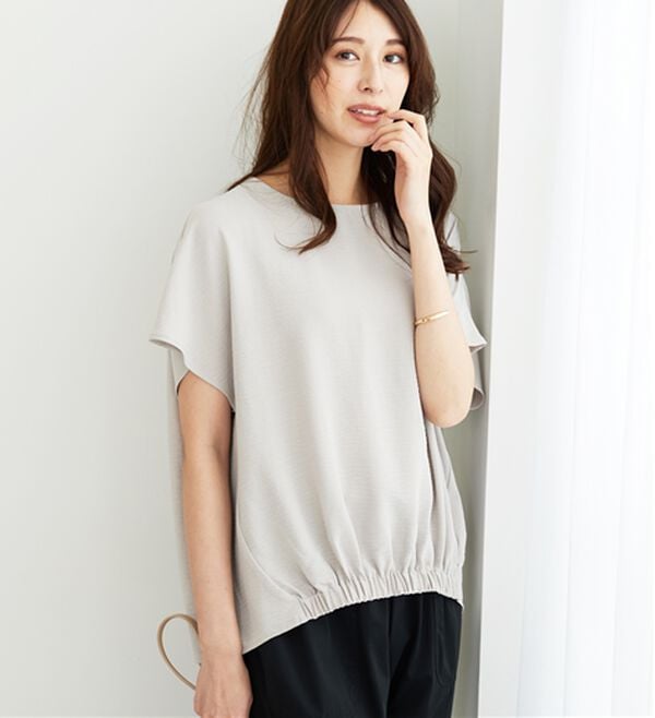 BELLUNA（ベルーナ）の「【2つの機能付き】お手入れ楽々！裾ギャザープルオーバー（ブラウス）」｜詳細画像