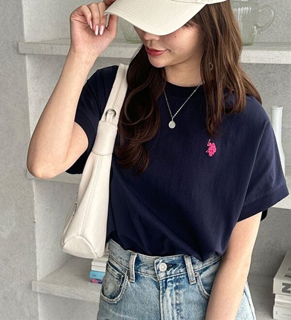 GeeRA（ジーラ）の「【新色追加】【ＵＳ．ＰＯＬＯ．ＡＳＳＮ】綿100％フレンチスリーブＴシャツ（Tシャツ）」｜詳細画像