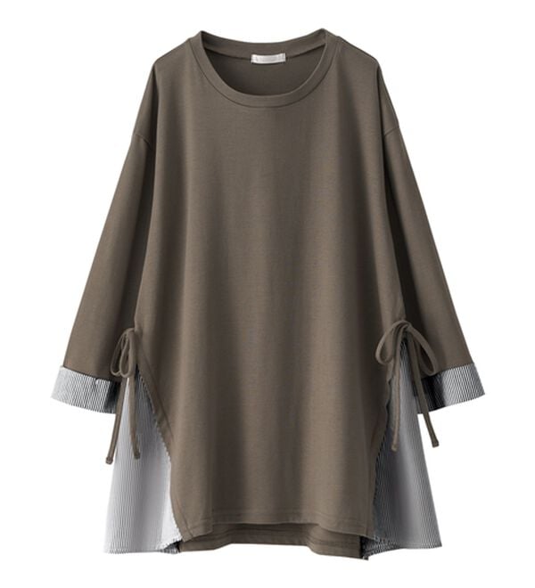 BELLUNA（ベルーナ）の「サイドリボンデザイン異素材切替チュニック（チュニック）」｜詳細画像