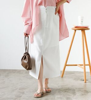 GeeRA（ジーラ）の「リネンタッチハイウエストタイトスカート（ロングスカート）」｜詳細画像