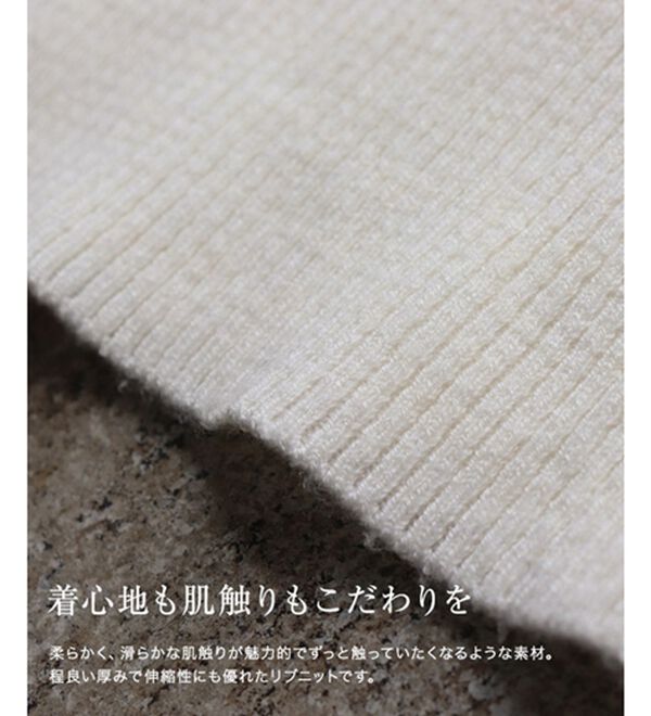 Pierrot（ピエロ）の「肌触りなめらかリブタートルネックニット（ニット・セーター）」｜詳細画像