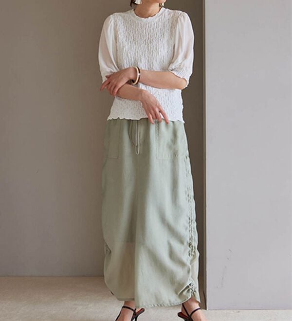 RANAN（ラナン）の「ボリューム袖ぽこぽこＴシャツ（カットソー）」｜詳細画像