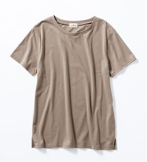 Viola e Viola（ヴィオラ エ ヴィオラ）の「【５つの機能付】毎日着たい！クルーネックＴシャツ（Tシャツ）」｜グレージュ