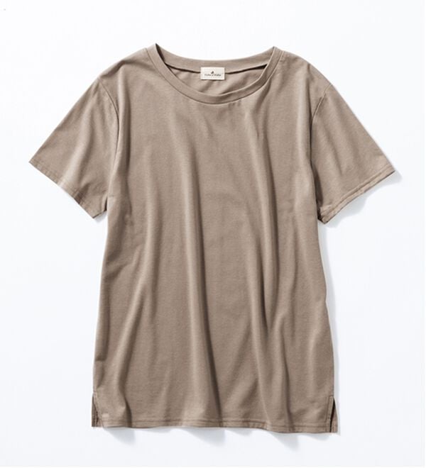 Viola e Viola（ヴィオラ エ ヴィオラ）の「【５つの機能付】毎日着たい！クルーネックＴシャツ（Tシャツ）」｜グレージュ