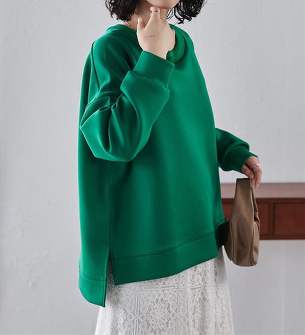 RANAN（ラナン）の「＜ＨＳ＞編立衿ポイントきれいめスウェット（カットソー）」｜詳細画像