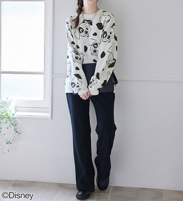 BELLUNA（ベルーナ）の「＜Ｄｉｓｎｅｙ＞【１０１匹ワンちゃん】総柄ジャカードゆったりセーター（ニット・セーター）」｜詳細画像