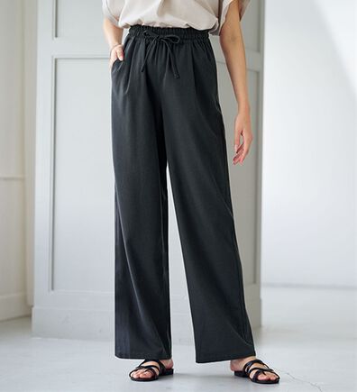BELLUNA（ベルーナ）の「レーヨン麻入りイージーパンツ（フルレングスパンツ）」
