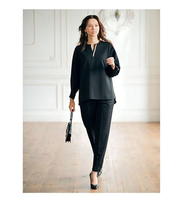 BELLUNA（ベルーナ）の「快適ストレッチ！パール調デザインセットアップ（セットアップ）」｜詳細画像