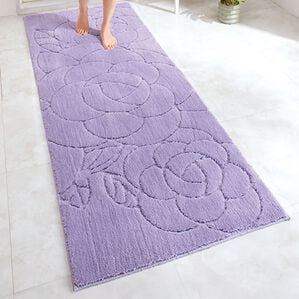 「ローズ柄大判バスマット（バスマット）」｜ラベンダー
