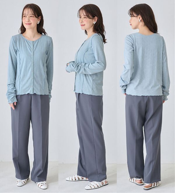 Viola e Viola（ヴィオラ エ ヴィオラ）の「針抜きシアードットボタンカーデ（その他カーディガン）」｜詳細画像