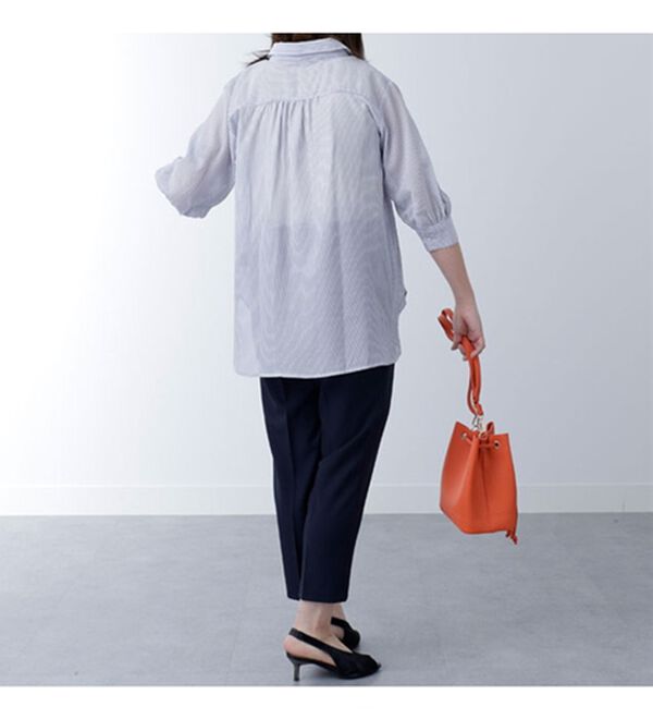 BELLUNA（ベルーナ）の「シアーストライプ素材シャツチュニック（シャツ）」｜詳細画像