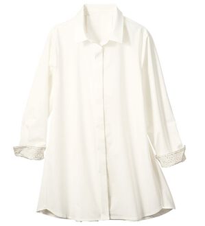 VINNO（ヴィノ）の「＜ＳＯＬＯＴＥＸ（Ｒ）＞使用ストレッチシャツチュニック（シャツ）」｜オフホワイト