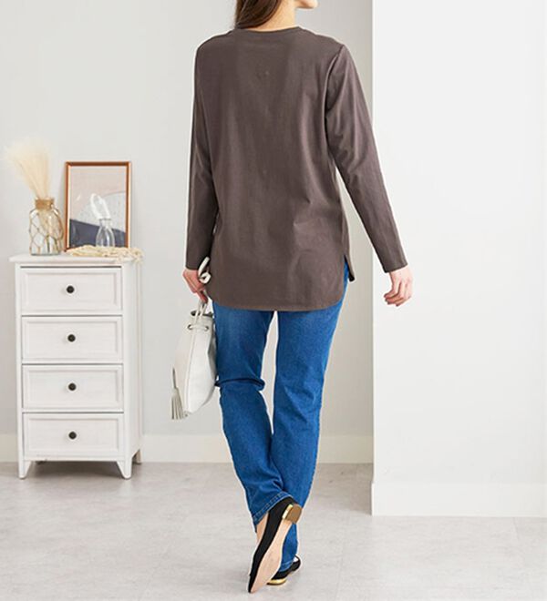 BELLUNA（ベルーナ）の「綿１００％ロゴデザインプルオーバー（カットソー）」｜詳細画像