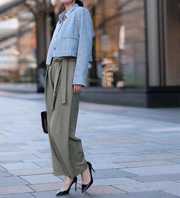 RANAN（ラナン）の「リボンデザインボックスタックワイドパンツ（ワイドパンツ・ガウチョ）」｜詳細画像