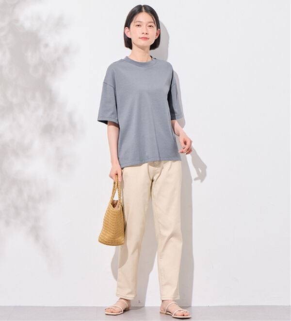 Viola e Viola（ヴィオラ エ ヴィオラ）の「【接触冷感】綿１００％プチハイ５分袖Ｔシャツ　さらひやりコットン（Tシャツ）」｜詳細画像