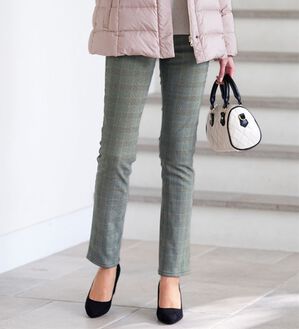 BELLUNA（ベルーナ）の「前身中わたであったか！すっきりパンツ（フルレングスパンツ）」｜グレンチェック