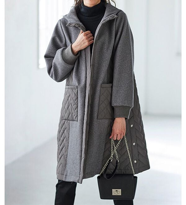 BELLUNA（ベルーナ）の「冬のおしゃれを楽しむキルトロングコート（ロングコート）」｜詳細画像