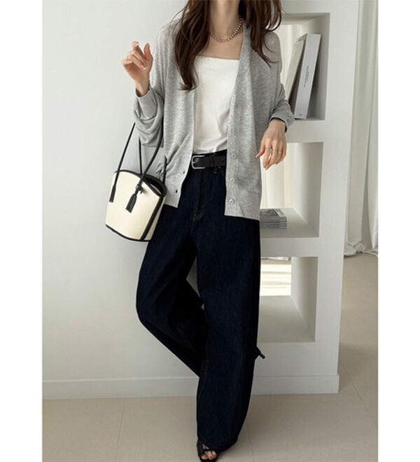 GeeRA（ジーラ）の「接触冷感！Ｖネックカーディガン（ニットカーディガン）」｜詳細画像