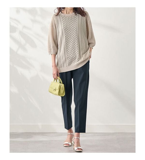 BELLUNA（ベルーナ）の「＜ＳＯＬＯＴＥＸ（Ｒ）＞美脚見えテーパードパンツ（テーパードパンツ）」｜詳細画像