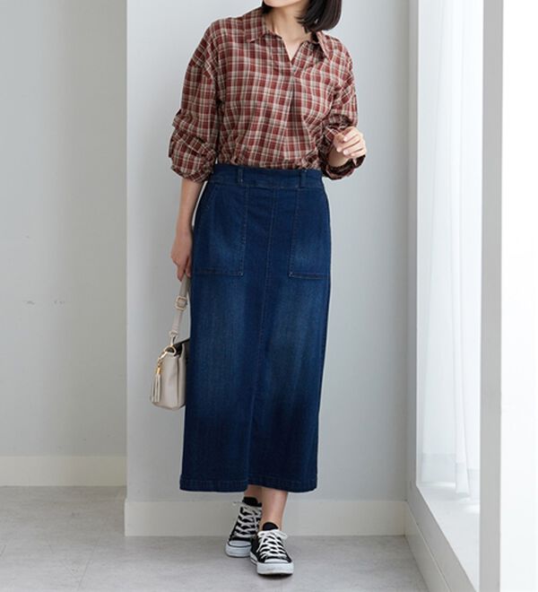 BELLUNA（ベルーナ）の「袖タックデザインスキッパーシャツ（シャツ）」｜詳細画像