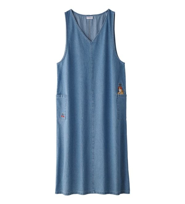 BELLUNA（ベルーナ）の「【トコロコムギ】デニムジャンパースカート（ジャンパースカート）」｜ブルー