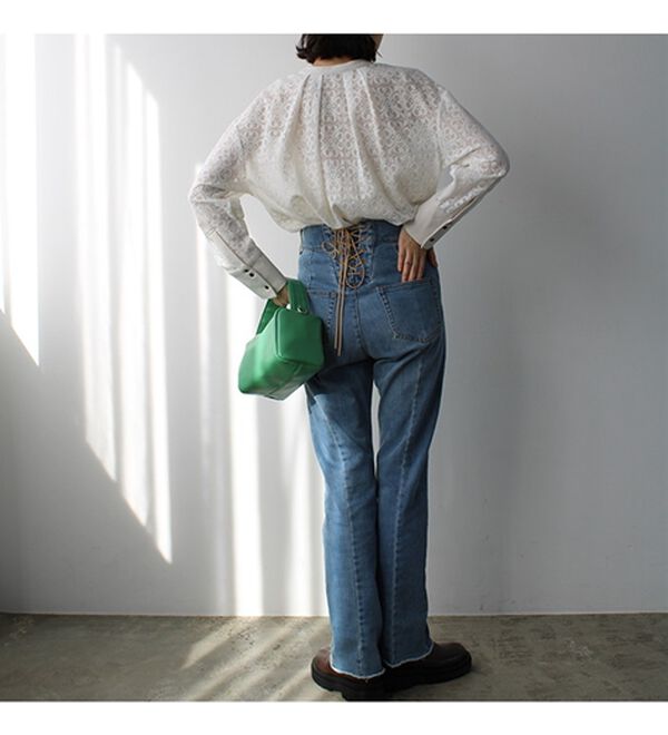 GeeRA（ジーラ）の「前後２ＷＡＹブロック柄レースシャツ（シャツ）」｜詳細画像